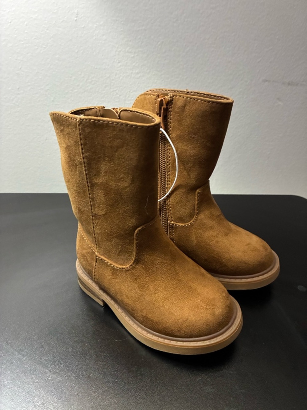 Kids Tan Suede Pull-On Boots